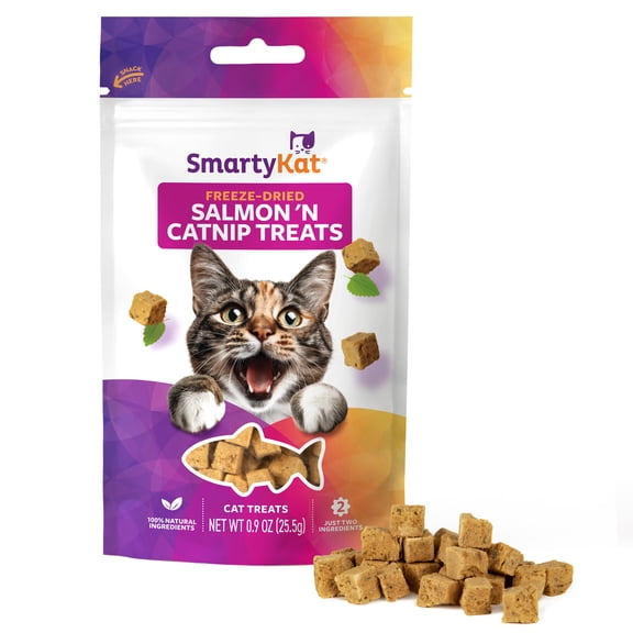 SmartyKat Freeze Dried Salmon with Catnip Pouch 0.9 oz