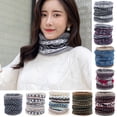 thumbnail image 2 of Opolski Women Winter Soft Breathable Wrap Ring Thick Warm Knitting Scarf Neckerchief, 2 of 9