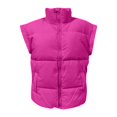 thumbnail image 4 of SNOWSONG Puffer Vest Women Women's Standing Collar Down Vest Sleeveless Zipper Hooded Jacket Winter Warm Padded Jacket Womens Vest Fall Vests for Women 2024 Coats for Women Hot Pink XL, 4 of 4