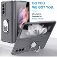 thumbnail image 3 of Galaxy Z Fold 3 Case - Luxury Hard PC Shockproof Armor with Ring Holder＆Viewing Kickstand Full Protection Cover for Samsung Galaxy Z Fold 3 5G 2021 Grey, 3 of 7