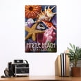 thumbnail image 2 of Myrtle Beach, South Carolina, Starfish And Shells (12x18 Aluminum Art, Indoor Outdoor Metal Sign Decor), 2 of 5