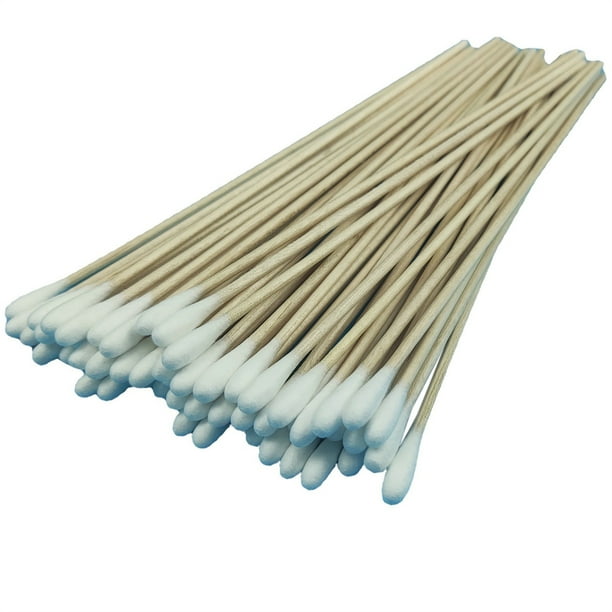 6 Inch Single Head Degreased Wood Rod Cotton Swab Long Birch Rod Cotton Swab Purification Cotton Swab
