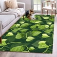 thumbnail image 3 of Dark Green Leaf Area&nbsp;Rug 3x5ft Watercolor Spring Dark Green Leaves Plant Non-Slip&nbsp;Washable Square&nbsp;Rugs Soft Felt Indoor Floor Mat for Bedroom Kitchen Living Room Bathroom, 3 of 9