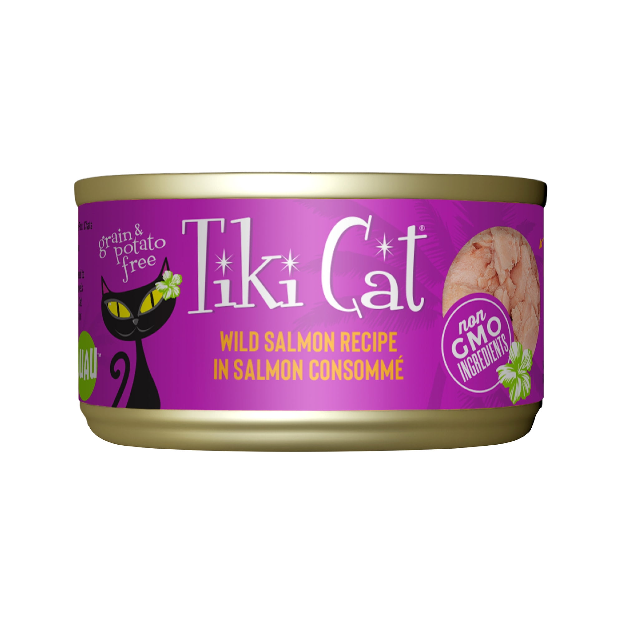 (6 pack) Tiki Cat Luau Wet Cat Food, Wild Salmon, 2.8 oz. Can