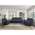 thumbnail image 2 of Lexicon Littleton Swivel Faux Leather Glider Reclining Chair in Blue, 2 of 8