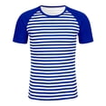 thumbnail image 4 of YMNXA Kids Boys T Shirt Short Sleeve Round Neck Carnival Stripe Print Festive Comfortable Tee Top For Casual Daily Wear,Blue,10-11 Years, 4 of 4