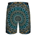 thumbnail image 6 of Kll Mandala Men'S Casual Summer Beach Shorts Hawaiian Shorts With Pockets-Large, 6 of 9