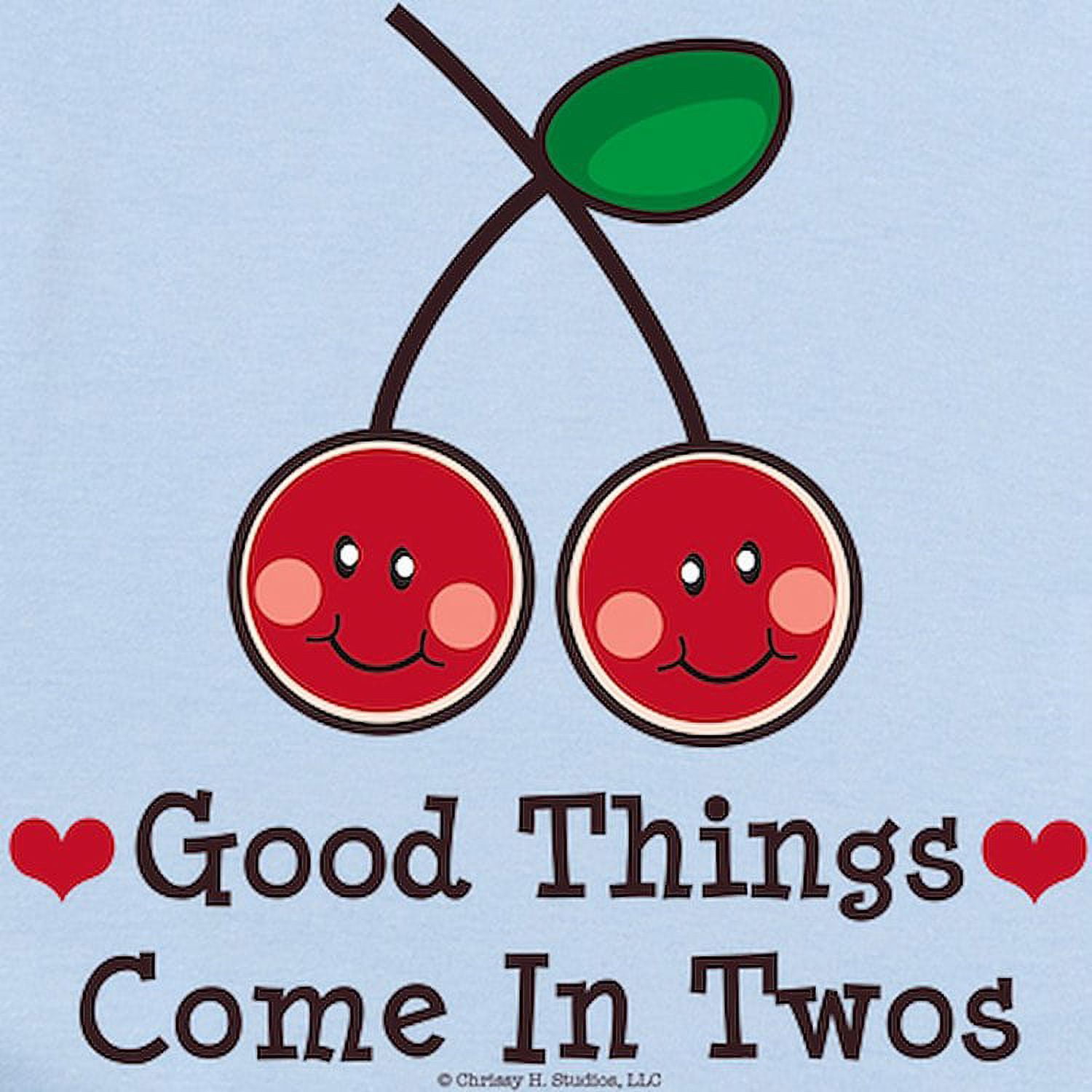 CafePress - Good Things Cherry Pink Twin Onesie Infant - Baby Light Bodysuit, Size Newborn - 24 Months