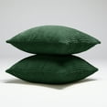thumbnail image 2 of Deconovo Decorative Throw Pillow Cover Set of 2 Solid Cushion Covers Corduroy Pillowcase for Chair Bench Dark Green 16 x 16 inch, 2 of 6