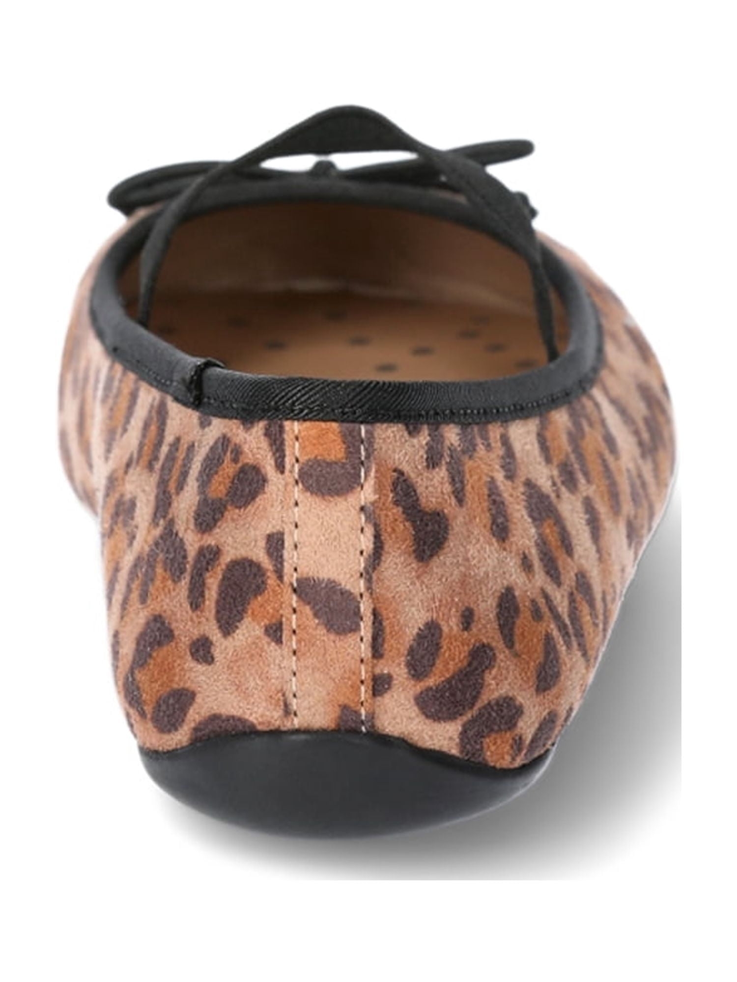 Wonder Nation Little Girls and Big Girls Leopard Bow Ballet Flat Shoes