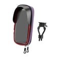 thumbnail image 2 of Soporte para teléfono de motocicleta, bolsa para manillar de ciclismo con cremallera, soporte para smartphone, para teléfono de bicicleta giratorio de Rojo, 2 of 8