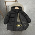 thumbnail image 4 of IVEYRTF Winter Childrens Medium Length Thickened Warm Jacket for Boys and Girls Hooded Long Sleeve Coat Cold Weather Outerwear Kids Puffer Coat(Black,3-4 Years), 4 of 9