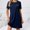 A02091-Dark Blue, variant on CALAFEBILA Summer Dresses for Juniors Short Sleeve Solid Color Mini Sleep Dress Pocket Short Dresses for Teens