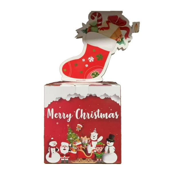 Hucha navideña, de dinero, estuche de regalo, estuche extraíble creativo, caja de regalo para tarjetas navideñas para mujeres, niños, mamás, medias de Navidad