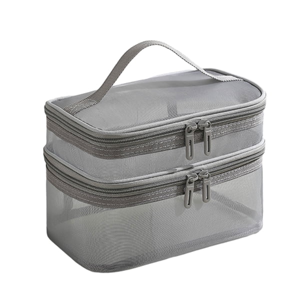 Advancent Bolsa de malla transparente duradera y duradera de nailon, bolsa organizadora impermeable de viaje para mujer, compacta Almacenamiento y organización del hogar Gris