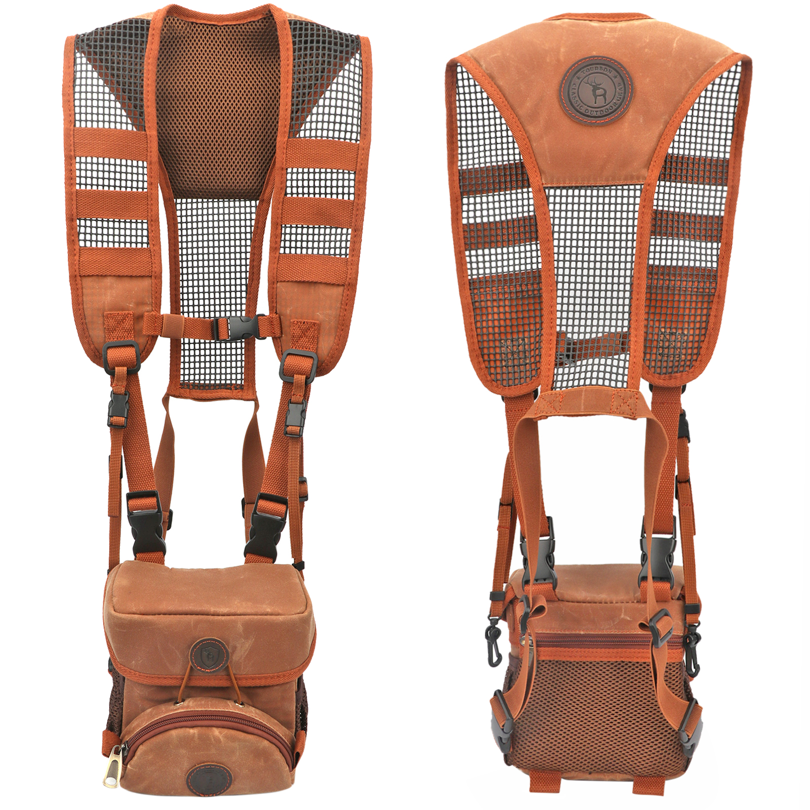 TOURBON Hunting Binocular Case Pouch Rangefinders Camera Carrier with Suspenders Padded Cooling