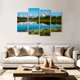 thumbnail image 2 of Elephant Stock Grand Teton Lake Reflections Wall Art - Horizontal Multi Panel Canvas - Living Room Wall Decor - Nature Multi Panel - Green And White Decor - 75" x 48", 2 of 8