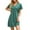 Dark Green, variant on Night Gowns for Adult Women Solid Color V Neck Loose Short Sleeved Casual Sleep Dress Sleepwear Blue M