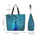 thumbnail image 5 of Fotbe Beautiful Blue Peacock Bolsa Tote Estética de Lona con Estampado para Mujer - Bolsa Reutilizable de Hombro Casual para Vacaciones, Compras, Trabajo y Gimnasio, 5 of 8