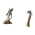 thumbnail image 5 of CarpNettore African Tribal Lady Statue Table Decoration Handmade Craft Collectible Art Piece Resin Ornament for Study Room Multipurpose Sculpture Tabletop Ornament Vintage Decorative Figurine, 5 of 8