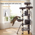 thumbnail image 4 of FOOWIN 70.8" Large Cat Tree for Indoor Cats, Multi-Level Tower with Sisal Scratching Posts, Condo House and Activity Center, Dark Blue, 4 of 10