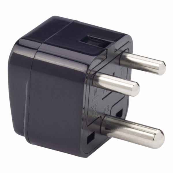 India 3Pin Universal Plug Adapter Black