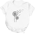 thumbnail image 4 of Fesfesfes Womens Work Shirts Fashion Womens Round-Neck Short Sleeve Print Casual T- Shirt Blouse Tops V Neck Tops for Women M(US:6), 4 of 5