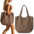 thumbnail image 2 of Summer Beach Storage Bag, Loetky Crochet Mesh Shoulder Handbags, Casual Beach Woven Bag For Women, 2 of 9