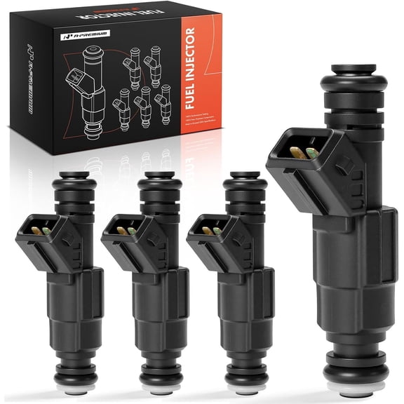 A-Premium 4 Holes 6 Pcs Fuel Injectors Compatible with Jeep Wrangler, Cherokee & Dodge Caravan & Chrysler Dynasty, New Yorker & Plymouth Voyager, 3.3L 4.0L, Gas, Replace# 0280155703