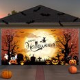 thumbnail image 3 of Decoración De Halloween Para Puertas De Garaje Cubierta Para Puertas Con Bruja De Halloween Pancarta Colgante Mural Grande Con Fondo De Macetas Adecuado Para El Hogar Exterior Interior Fiestas Pared, 3 of 3