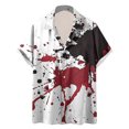 thumbnail image 3 of Blusa y camisa de manga corta con cuello vuelto para hombre, blusa informal de moda con botones y manga corta para hombre, 3 of 5