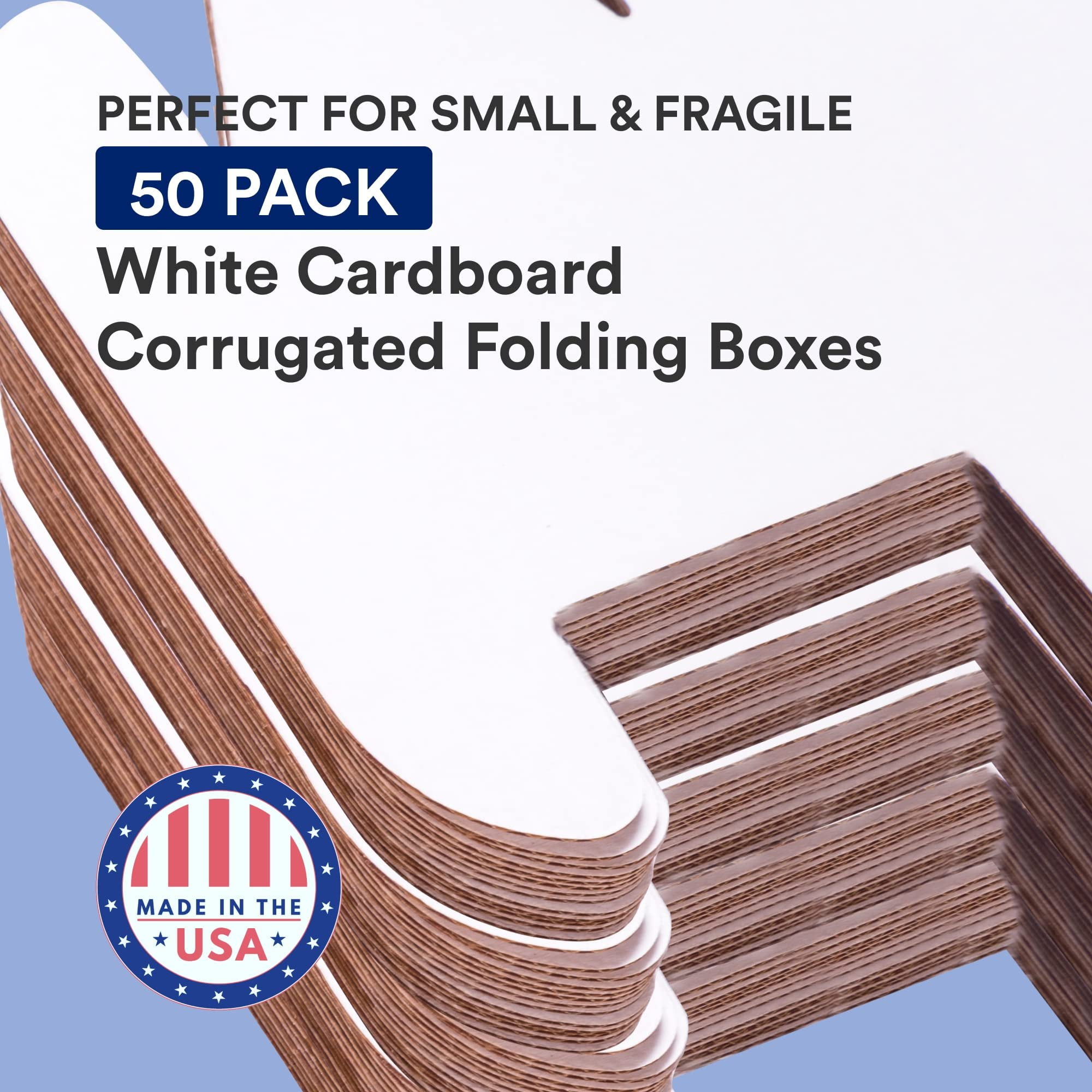 BOX USA Small Shipping Boxes 12.5'L x 5'W x 3'H, 50-Pack  Foldable Corrugated Cardboard Crush-Proof Box for Shipping, Packing, Moving and Storage