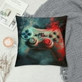 thumbnail image 2 of Nawypu Gaming Pillow Covers Gamer Game Room Decorative Throw Pillow Covers Cases Home Decor Gamepad Gamer Modern Game Console Controller Red Blue Smokey Cushion Case for Couch, 2 of 5