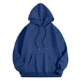 thumbnail image 4 of IWRICH Kids Sweatshirt Graphic Hoodies for Boys Girls Letter Print Casual Long Sleeve Drawstring Pullover Tops with Pocket,Size 2-13 Years Dark Blue 150, 4 of 4