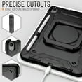 thumbnail image 6 of Allytechgroup Shockproof Case for Apple iPad Air 11 inch M3 M2 2025 2024, with Shoulder Strap Rotating Stand Handle Kids Friendly Heavy Duty Protection Tablet Cover for iPad Air 11, Black, 6 of 8