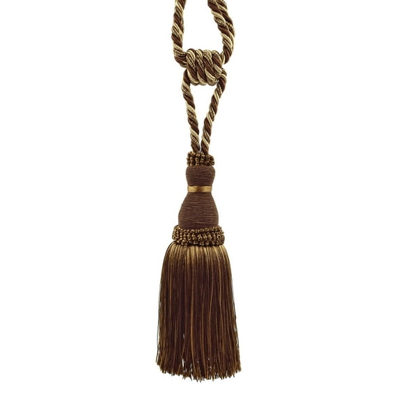 Noblesse Collection Elegant Curtain & Drapery Tassel Tieback, Tassel Length 8" (20cm) Spread 30" (76cm) # TBH8, Cappuccino Brown #D2A2 (Chocolate Brown, Light Beige, Light Brown) Sold Individually