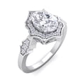 thumbnail image 2 of SuperJeweler 1 1/2 Carat Oval Shape Moissanite and Halo Diamond Ring In Sterling Silver For Women, 2 of 6
