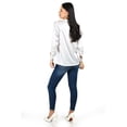 thumbnail image 3 of Blusa de satin con lazo Roman Fashion /Juvenil, 5101 (Blanco) blanco M, 3 of 5