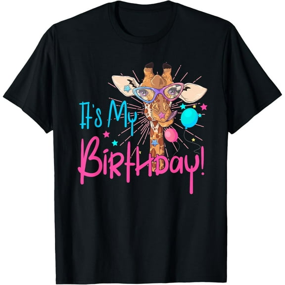 Colorful I Am My Giraffe Birthday Vintage Gifts Funny T-shirt