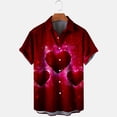 thumbnail image 3 of Midsumdr Mens Shirts 2025 Valentine's Day Fashion Love Heart Printed Single Pocket Shirts Casual Loose Plus Size Summer Shirts, 3 of 4