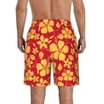 thumbnail image 3 of Yiaed Red Vintage Flowers Print Men's Swim Trunks with Lining Quick Dry Sports Shorts Beach Shorts Boardshorts-Medium, 3 of 5