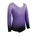 thumbnail image 6 of Girls Long Sleeve Shiny Waves Metallic Athletic Dance Gymnastics Leotard Outfit, 6 of 8