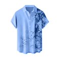 thumbnail image 3 of Chemise Bleue pour Hommes, T-Shirts en Polyester pour Hommes, Chemise pour Séjours pour Hommes, Chemise Décontractée Imprimée Numérique Funky pour l'Été, 3 of 3