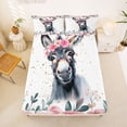 thumbnail image 5 of Erosebridal Farm Animals Donkey Full Size Sheets,Rustic Flowers Bed Sheets For Men Women 4-Piece, 5 of 6