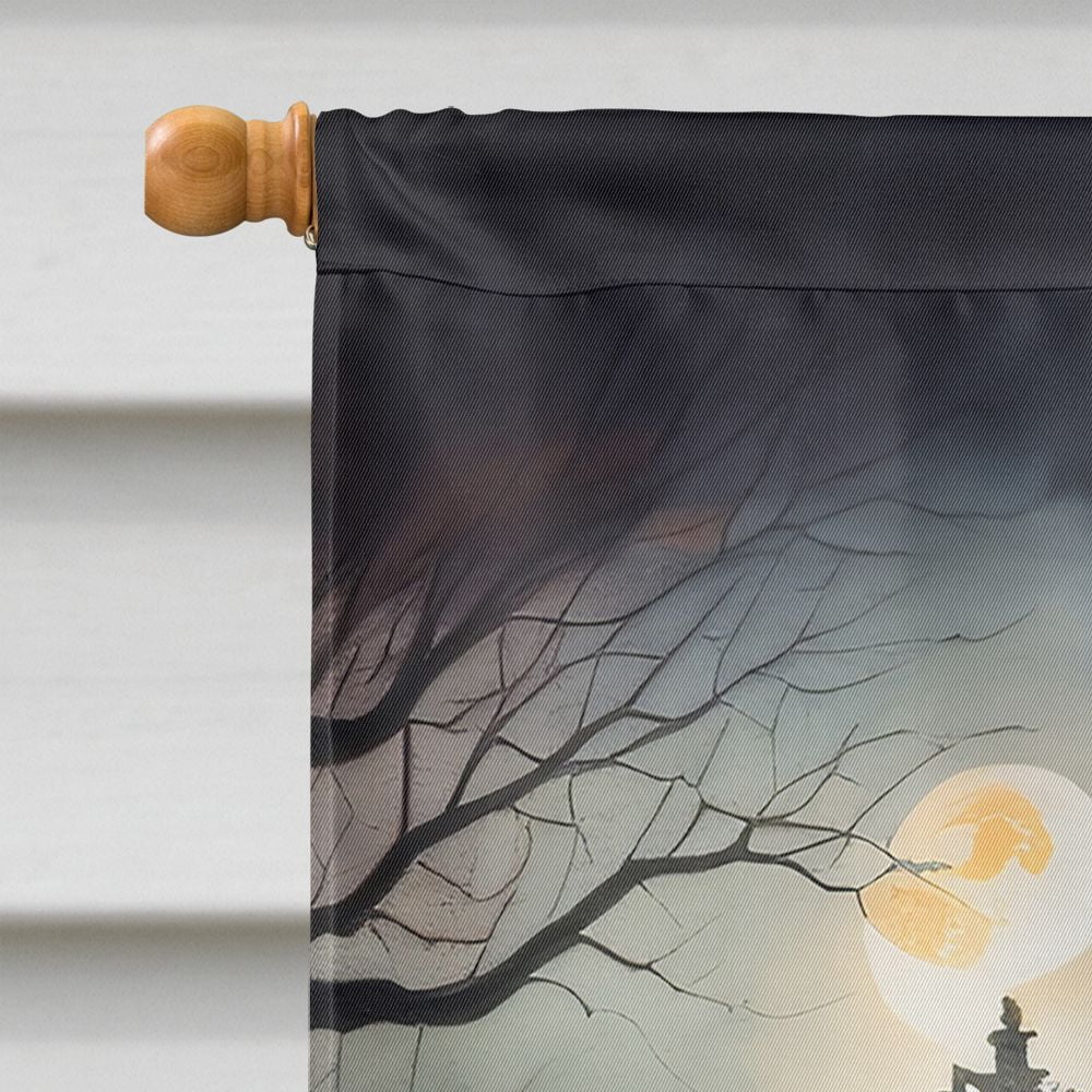 Halloween Cavalier Spaniel Dog House Flag 28x40IN Double-Sided Polyester Decorative Sleeve Pole Flag for Outdoor Home Garden