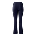 thumbnail image 4 of Fanxing Mini Flare Leggings for Women High Waist Yoga Pants with Tummy Control Bootcut Legging Casual Gym Workout Tights Bell Bottoms Navy,S, 4 of 5