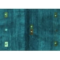 thumbnail image 1 of Ahgly Company Indoor Rectangle Abstract Turquoise Blue Contemporary Area Rugs, 2' x 3', 1 of 4