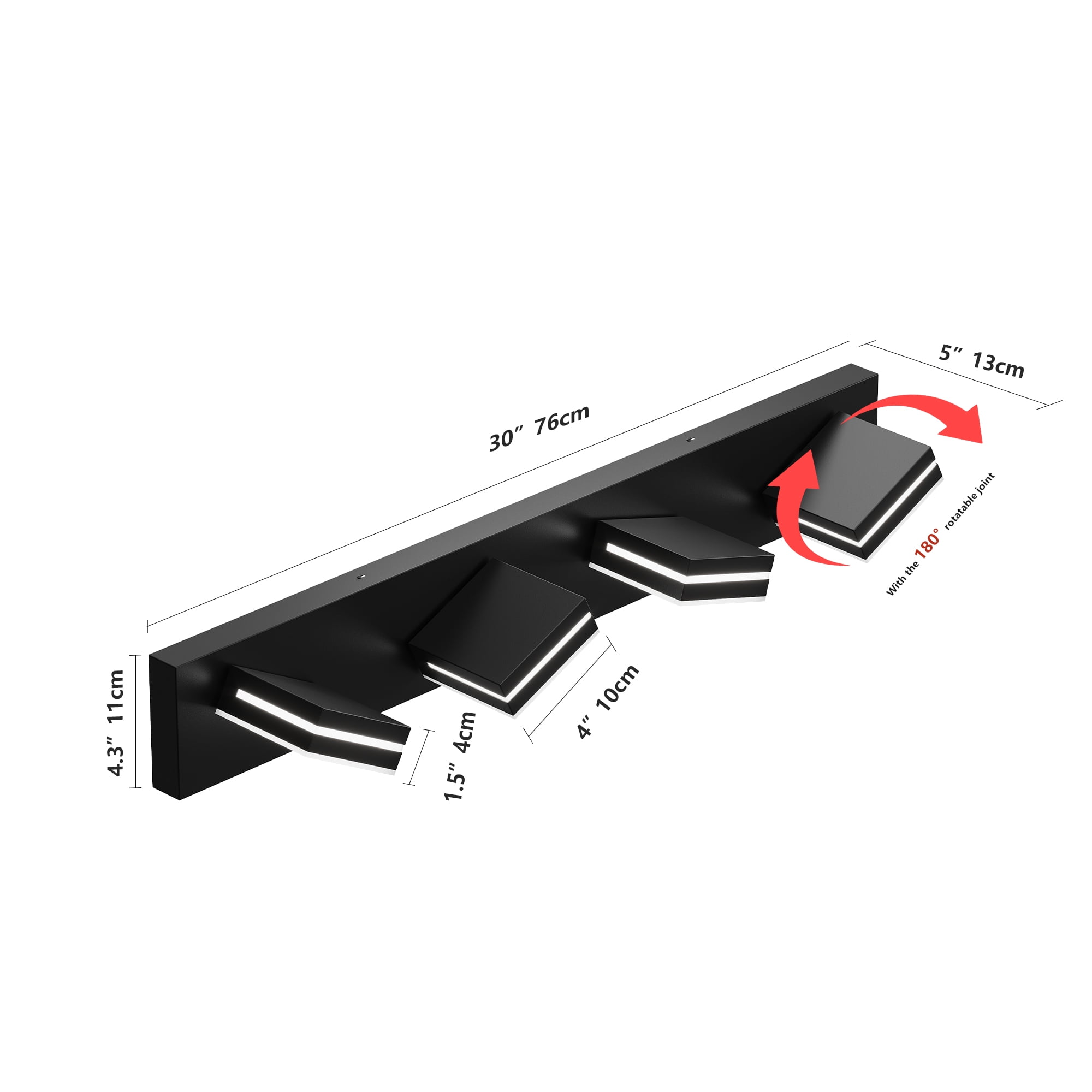 Modern Chrome LED Vanity Light, 4-Lights Wall Sconce for Bathroom and Mirror, Sleek Minimalist Design, Energy-Efficient, Easy to Install