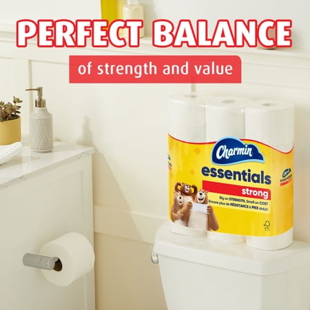 Charmin Essentials Strong Toilet Paper 12 Mega Rolls, 429 Sheets Per Roll