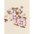 thumbnail image 2 of Nygoyerh Toddler Baby Boys Summer Baseball Print Clothes Short Sleeve T-shirt with Casual Elastic Waist Shorts 2Pcs Infant Vacation Short Pants Sets 6M 12M 18M 24M 3T, 2 of 9